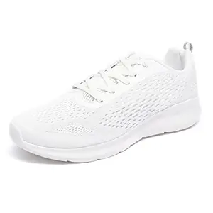 XTEP Men's White Nylon Mesh Textile Upper Comfort Running Shoes (8.5 UK)