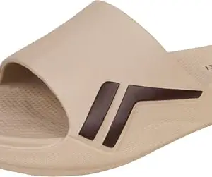 TRV Coco-Arrow Beige Casual Sliders for Men | Lightweight Comfort, Water-Resistant & Stylish Poolside Wear-9 Kids UK