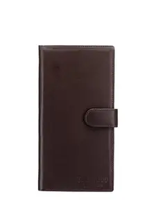 TEAKWOOD LEATHERS Teakwood Genuine Leather RFID Protected Two Fold Passport Holder Wallet for Men(Brown)