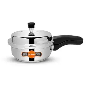 Orange Triply Stainless Steel Deep Kadai