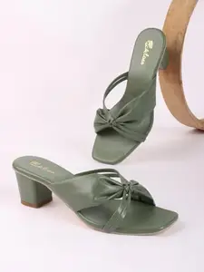 Picktoes PT-451 Women's Green Synthetic Leather Outdoor Heel Sandal