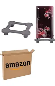 Premium Refrigerator Stand and Washing Machine Stand Suitable for All Brand Single Door/Double Door Refrigerators, 150-292 Liters (Grey Colour)