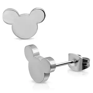 STYLISH TEENS dc jewels Cute Mickey Mouse Stud Earrings for Women (Style 1 (Silver))