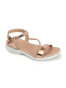 ELLE Women Sandal,Rose Gold,UK-4