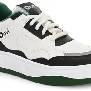 WOAKERS Men's Synthetic Leather Comfortable & Stylish Casual Shoes (Green, 8) (WW3)