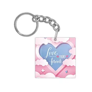 TheYaYaCafe Yaya Cafe Valentine Gifts for Girlfriend Wife, Love You Forever Keychain Keyring