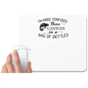 UDNAG UDNAG White Mousepad 'Chameleon / Chameleon in a Bag of Skittles' for Computers / PC /Laptop [230 x 200 x 5mm]