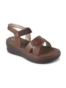 Shuz Touch Brown Comfort Sandal