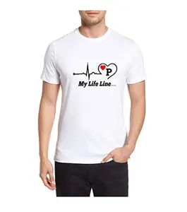 Generic SAI RS's Men P Typography Round Neck White T-Shirt (S)