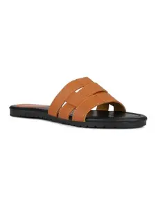 Inc.5 Womens Tan Casual Strappy Open Toe Flats