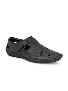 Shences GENUINE LEATHER ROMAN SANDAL FOR MEN (BLACK) TR4023BLACK_9