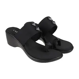 Lazera Stylesh Wedge Hill Sandals for Womens Black Colour. (Black, numeric_8)