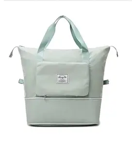 Foldable Hand Bag Travel Duffel Bag for Yoga, Women, Girls Small Travel Bag Set of (Set of 3 Green)
