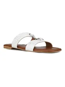 Inc.5 Womens White Casual Solid Square Flats