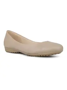 Inc.5 Womens Beige Casual Solid Round Toe Slip on Ballerina