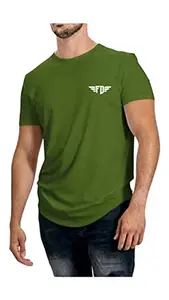Generic Ative T-Shirt, T-Shirt Attractive Men's Look and Cotton Lycra T-Shirt Sport T-Shirt, Green Color t-Shirt (Medium)