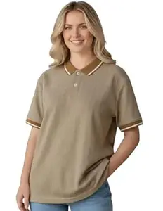 Mack Jonney Women’s Textured Polo T-Shirt | Half Sleeve Cotton Blend Top |Casual Collar Tee | Regular Fit-M7527