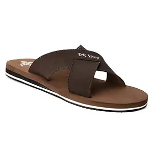 DR STTEP Men's Brown Synthetic Orthopedic Eva Insole Lightweight Slip-on Slippers