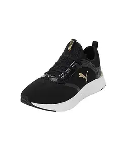 Puma Womens Softride Ruby Logo Luxe WNS Black-Team Gold Running Shoe - 8 UK (37871401)