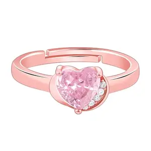 GIVA 925 Silver Rose Gold Radiance of Love Ring, Adjustable | Gifts for Women and Girls | With Certificate of Authenticity and 925 Stamp | 6 Months Warranty
