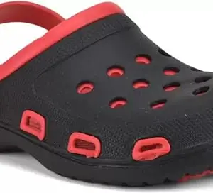 Fabbmate Clog Sandal For Men's Pack of 1 (Black Red, 6)