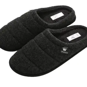 DRUNKEN Slippers For Women Men Winter Sandals Casual Flats Home Footwear Man Girls Sliders Flip Flops Chappals Ladies Clogs Sleeper Slides Stylish Ortho Soft Black,7 UK