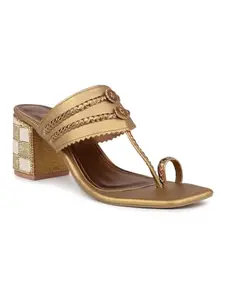 INC.5 Women Antique Embellished One-Toe Block Heels