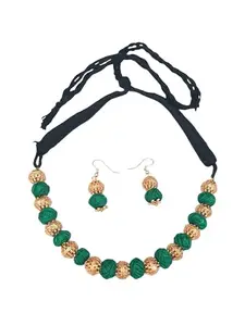 Griiham Gold Plated thread Necklace Set