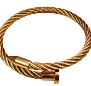 Twisted Rope Chain Bracelet for Women, Gold-Toned Fashion Jewellery, 20 cm Length