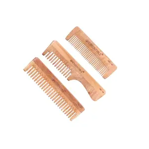 OROSSENTIALS neem comb Treated with Oil || neem comb for hair growth || neem combs for women Pack of 3 (ORO-167)