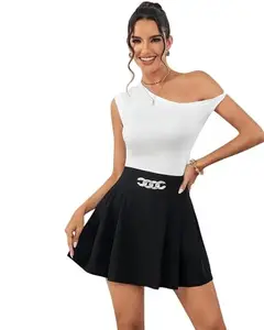 ADDYVERO Women's Elegant & Casual A-Line Mini Skirt Black