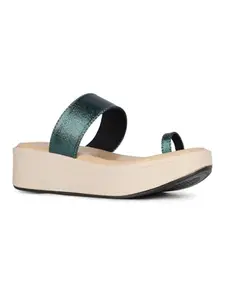 Inc.5 Womens Green Casual Solid Round Toe Sandal