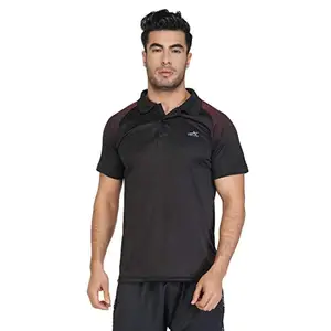 Vector X OMT111 Mens Polo Neck T-Shirt (Black)