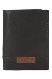 Allen Solly Men Brown Textured Leather Wallet