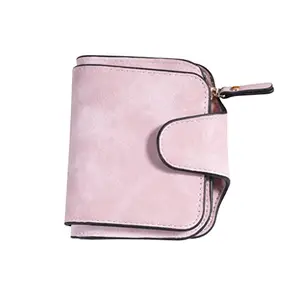 Zibuyu® Small Wallet for Women Stylish Premium Soft PU Leather Hand Purse for Women Triple Fold Zipper Ladies Wallets for Money Coin Card Holder Mini Wallet for Women Girls - Pink