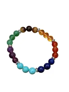 Kamakhya Majestic 7 Chakra Healing Bracelet – Natural Gemstone Crystal Beads for Men & Women – Reiki Energy Balance & Meditation Jewellery