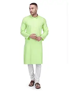 Rajubhai Hargovindas Men's Handloom Cotton Kurta Set with Churidar Pajama