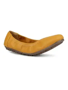 Inc.5 Women Yellow Casual Solid Round Flat Ballet Flat Euro-37