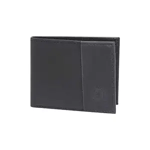 Tommy Hilfiger Juno Leather Slimfold Wallet for Men - Black & Black, 8 Card Slots