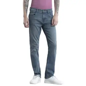 Snitch Jacopo Blue Plain Straight Fit Jeans