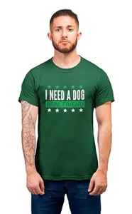 REVAMAN A Real Friend Green Round Neck Cotton Half Sleeved Men's T-Shirt with Printed Graphics