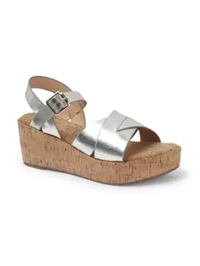 Carlton London Women Sandal,Grey,UK-8