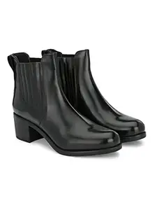Delize Womens Black Chelsea Ankle Boots 40