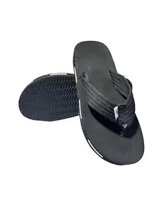 Men's Comfortable Indoor & Outdoor Slippers – Lightweight & Stylish Flip-Flops with Anti-Skid Sole for Daily Wear, Home & Casual Use (Black, UK Footwear Size System, Adult, Men, Numeric, Medium, 8)
