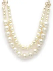 Karatcart Bohey Dual Layer Graduating Pearl Necklace for Women