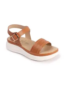 Carlton London Women Sandal,Tan,UK-7