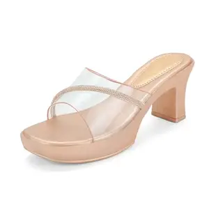 Jking heel sandals for women-Pink,8 UK