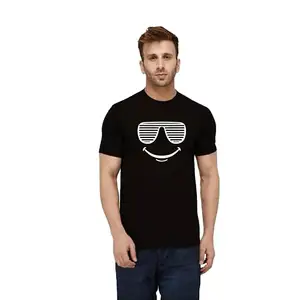 Men's Black Printed T-Shirt with Shutter Shades Design (in, Alpha, M, Regular, Black)