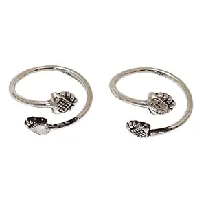 Sahiba Gems Sterling Silver Paw Design Front Open Toe Ring Bichhiya For Women ~ 1 Pair