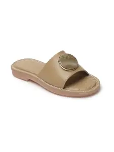 ELLE Women Sandal,Dark Beige,UK-8